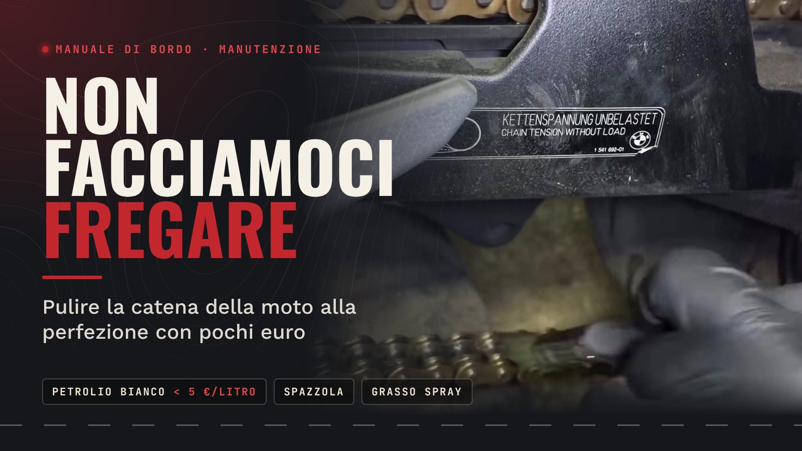 Non facciamoci fregare: pulire la catena della moto alla perfezione con pochi euro
